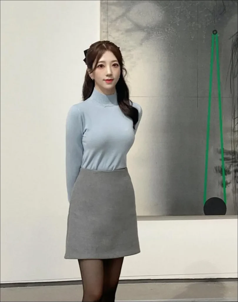 백지원-기상캐스터-치마